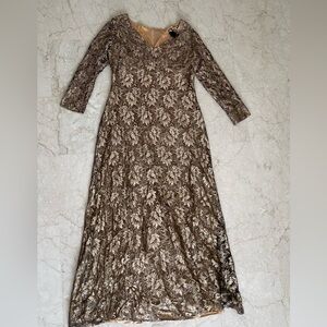 Rimini by Shaw Sz 16 Long Sleeved Embellished Gown